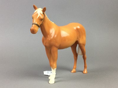 Lot 235 - A BESWICK HORSE AND TWO OTHER FIGURES