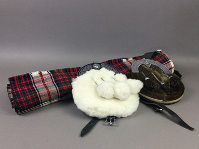 Lot 668 - A KILT, TWO SPORRANS AND A BELT