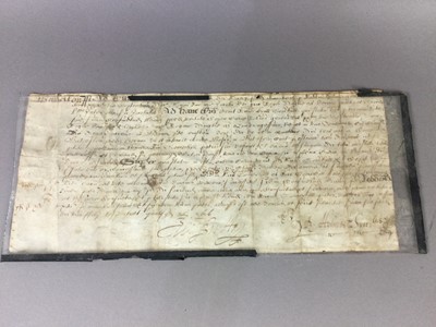 Lot 43 - AN 17TH CENTURY HANDWRITTEN DOCUMENT DETAILING HOUSE, LAND AND RENT PAYABLE