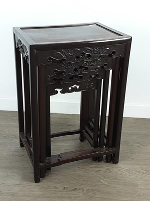 Lot 1144 - A NEST OF FOUR CHINESE HARDWOOD TABLES