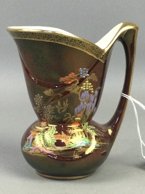 Lot 139 - A CARLTON WARE ROUGE ROYALE VASE AND OTHER CERAMICS