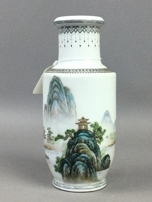 Lot 66 - A 20TH CENTURY CHINESE REPUBLIC STYLE VASE, TEA POT AND OTHER ITEMS
