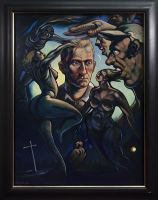Lot 60 - INTO THE LIGHT, A LARGE OIL BY PETER HOWSON