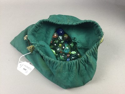 Lot 160 - GROUP OF MARBLES AND TEA POT HANDLES