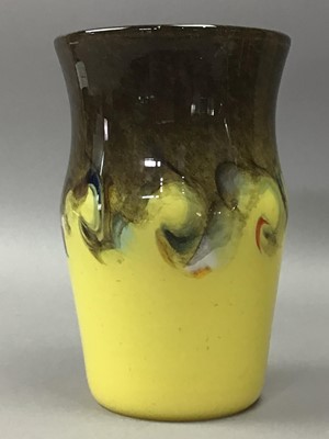Lot 144 - A STRATHERN GLASS VASE AND OTHER GLASS WARE