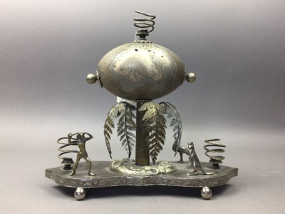 Lot 167 - AN AUSTRALIAN EMU EGG TABLE CENTREPIECE AND OTHER ITEMS