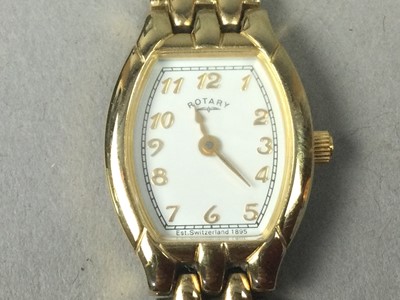Lot 116 - A LADY'S GOLD PLATED ROTARY QUARTZ WRIST WATCH