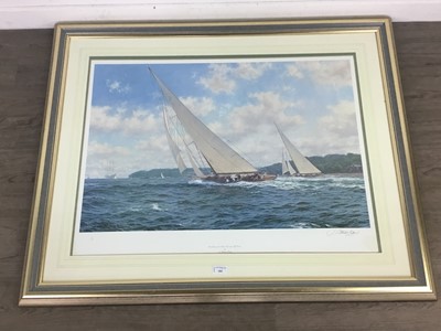 Lot 184 - A COLOURED YACHTING PRINT AFTER DAWS