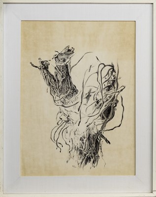 Lot 553 - ORGANIC STUDY, AN INK AND CHARCOAL FROM THE CIRCLE OF GRAHAM SUTHERLAND