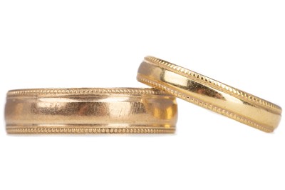 Lot 753 - HIS AND HERS GOLD WEDDING BANDS