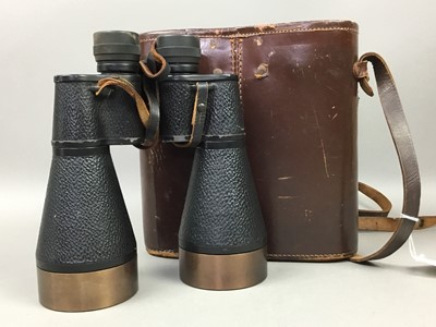 Lot 108 - A PAIR OF ROSS OF LONDON 13 X 60 ENBEEGO BINOCULARS AND TWO CAMERAS