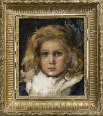 Lot 316 - CHILD STUDY, AN OIL ATTRIBUTED TO PROF GUSTAV FRIEDRICH PAPPERITZ