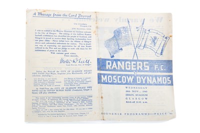 Lot 1508 - RANGERS F.C. V MOSCOW DYNAMOS PROGRAMME