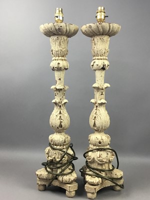 Lot 217 - A PAIR OF COMPOSITE TABLE LAMPS