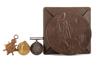 Lot 72 - WWI SERVICE MEDAL GROUP AWARDED TO JAMES DEVLIN