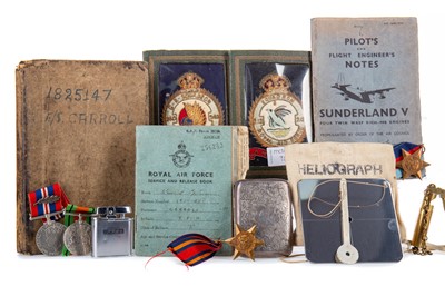 Lot 90 - ARCHIVE AND MEDAL GROUP AWARDED TO THOMAS F.B. CARROL
