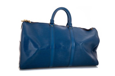 Lot 205 - LOUIS VUITTON, BLUE EPI LEATHER KEEPALL