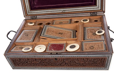 Lot 1160 - AN EARLY 20TH CENTURY ANGLO-INDIAN SEWING BOX