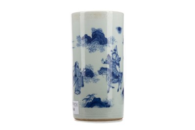 Lot 1161 - A CHINESE BLUE AND WHITE BRUSH POT