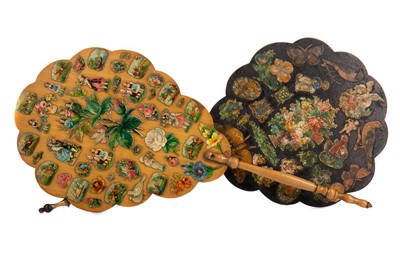 Lot 1170 - A CHINESE EMBROIDERED FAN AND THREE FURTHER FANS