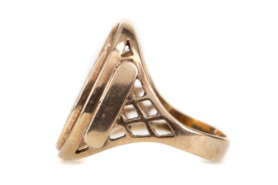 Lot 24 - A GOLD 1/10 KRUGERRAND RING DATED 1981