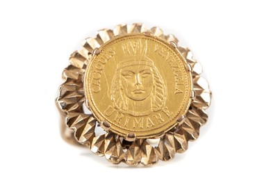 Lot 27 - A VENEZUELA INDIAN CHIEF URIMARE GOLD COIN RING