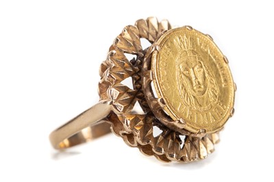 Lot 27 - A VENEZUELA INDIAN CHIEF URIMARE GOLD COIN RING