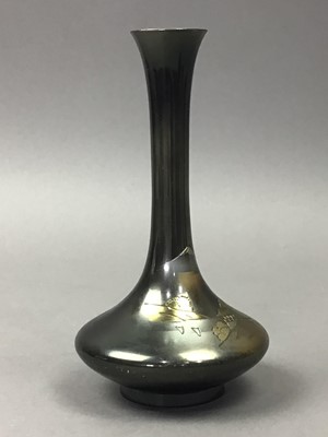 Lot 274 - A PAIR OF 20TH CENTURY JAPANESE BRONZE EFFECT VASES AND OTHER ITEMS