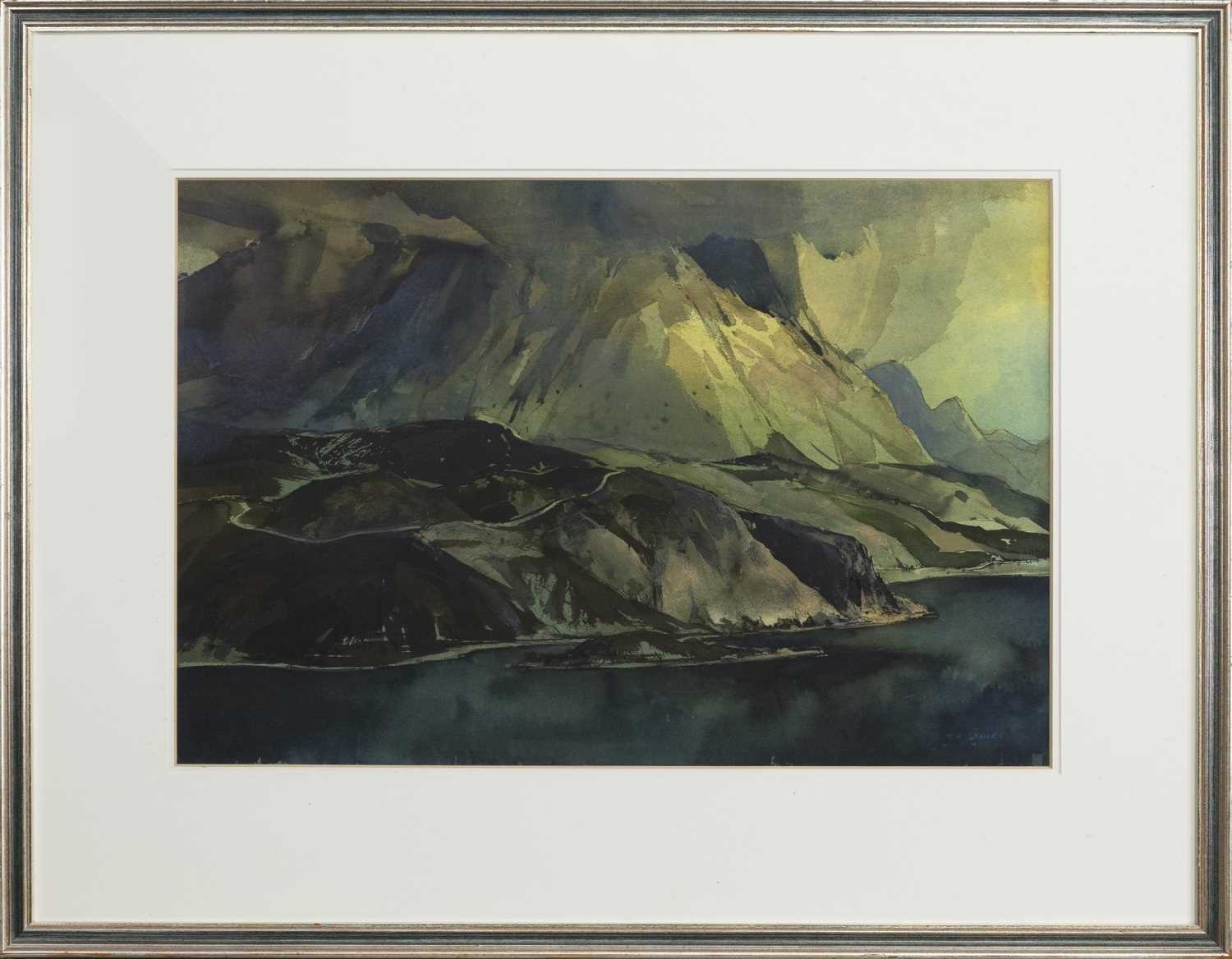 Lot 83 - LOCH HOURN, A WATERCOLOUR BY TOM SHANKS