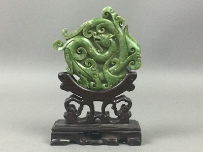 Lot 279 - THREE CHINESE HARDSTONE AMULETS, AND OTHER ITEMS