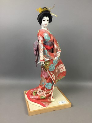 Lot 282 - A 20TH CENTURY JAPANESE KYUGETSU DOLL AND ANOTHER