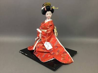 Lot 282 - A 20TH CENTURY JAPANESE KYUGETSU DOLL AND ANOTHER