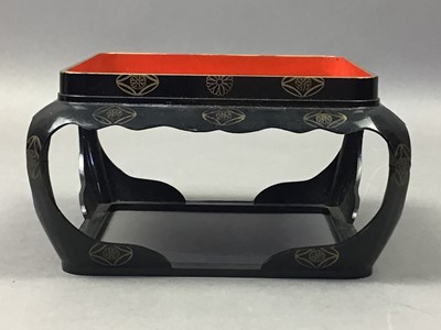 Lot 285 - A JAPANESE KAGETSUDAI LACQUERED STAND AND OTHER STANDS