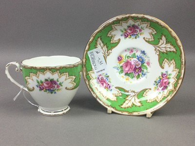 Lot 252 - A ROYAL GRAFTON TEA SERVICE AND A ROYAL CROWN DERBY COFFEE CUPS AND SAUCERS