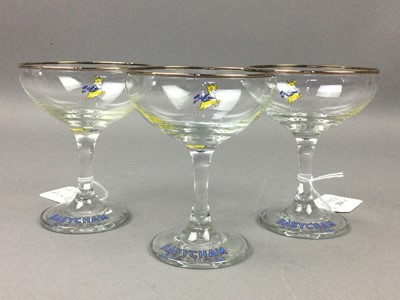Lot 254 - FIVE VINTAGE BABYCHAM GLASSES AND A CARLTON WARE PART COFFEE SERVICE