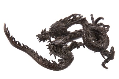 Lot 1201 - A JAPANESE BRONZE DRAGON