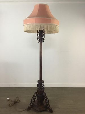 Lot 1203 - A CHINESE HARDWOOD STANDARD LAMP