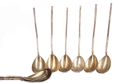 Lot 181 - A SET OF NINE RUSSIAN SILVER TEASPOONS