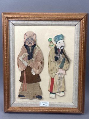 Lot 376 - A GROUP OF SEVEN CHINESE DECOUPAGE FIGURES OF IMMORTALS