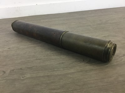 Lot 318 - A VICTORIAN SINGLE DRAW BRASS TELESCOPE