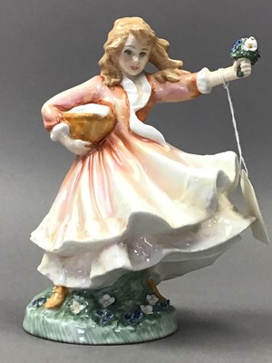 Lot 338 - A ROYAL DOULTON FIGURE OF 'DADDY'S JOY' AND FIVE OTHER FIGURES