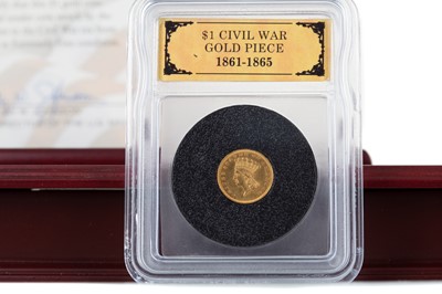 Lot 42 - THE UNITED STATES CIVIL WAR ONE DOLLAR GOLD COIN DATED 1862