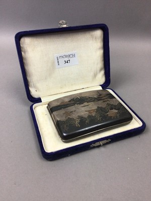 Lot 347 - A JAPANESE WHITE METAL CIGARETTE CASE