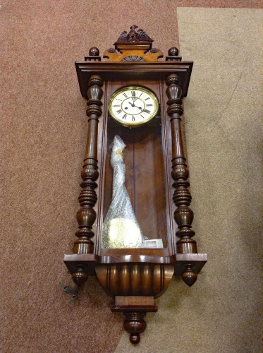 Lot 1029 - VICTORIAN VIENNA WALL CLOCK the hood with...