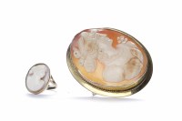 Lot 44 - VICTORIAN NINE CARAT GOLD CAMEO BROOCH of oval...