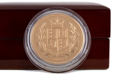 Lot 52 - THE 2002 QUEEN ELIZABETH II JUBILEE SHIELD FIVE POUND SOVEREIGN