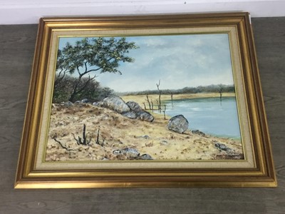 Lot 352 - BY THE WATERSIDE, AN OIL BY GEAN MITCHELL