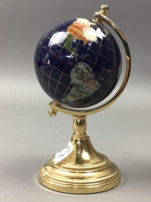 Lot 356 - A HARDSTONE TABLE GLOBE AND THREE OTHERS