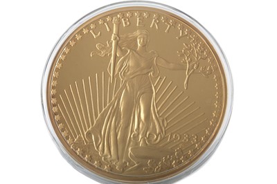 Lot 61 - THE SILVER GILT 1933 DOUBLE EAGLE REPLICA