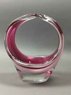 Lot 359 - THREE CONTINENTAL PINK GLASS BOWLS